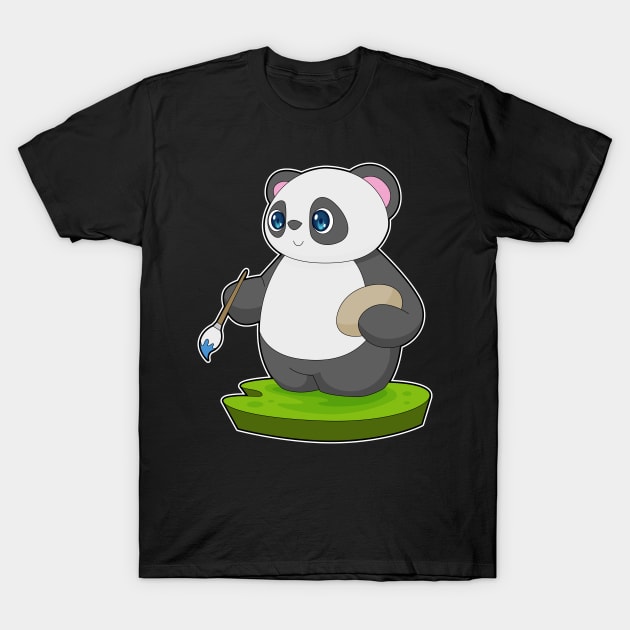 Panda Painting Paint brush T-Shirt by Markus Schnabel